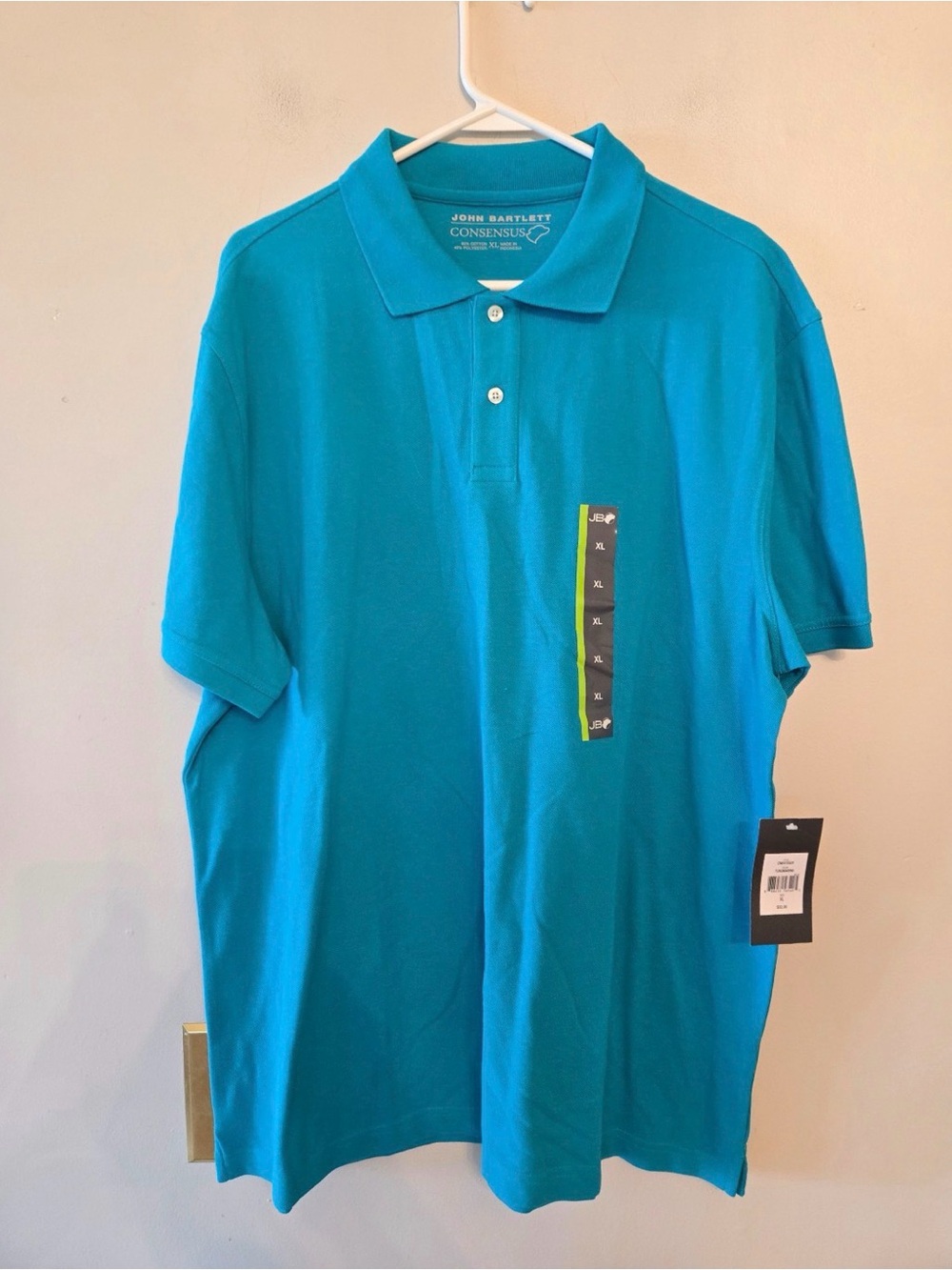 John Bartlett Consensus Polo Shirt Mens Size xl Short Sleeve teal blue